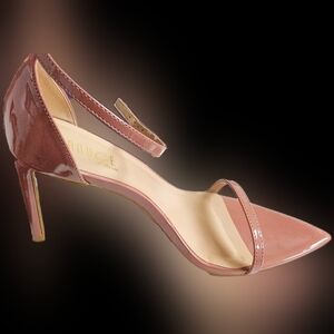 NWT MAUVE POINTY TOE ANKLE STRAP STILETTOS SPECIAL OCCASION HEELS SIZE:8.5!